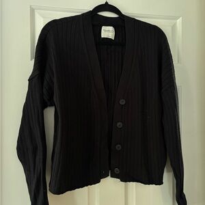 Abercrombie & Fitch Black Ribbed Cardigan - Like New